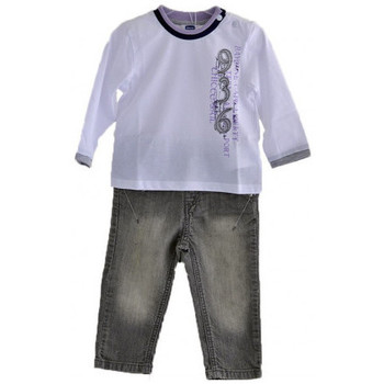 Oblačila Otroci Majice & Polo majice Chicco Komplette Jeans- T-ShirtmitlangenÄrmeln Bela