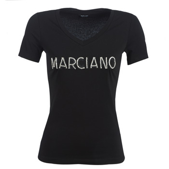 Oblačila Ženske Majice s kratkimi rokavi Marciano LOGO PATCH CRYSTAL Črna
