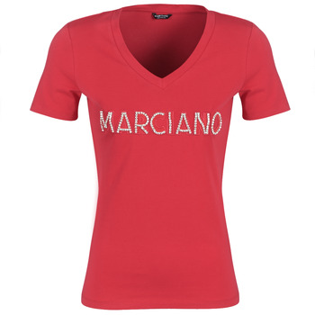 Oblačila Ženske Majice s kratkimi rokavi Marciano LOGO PATCH CRYSTAL Rdeča