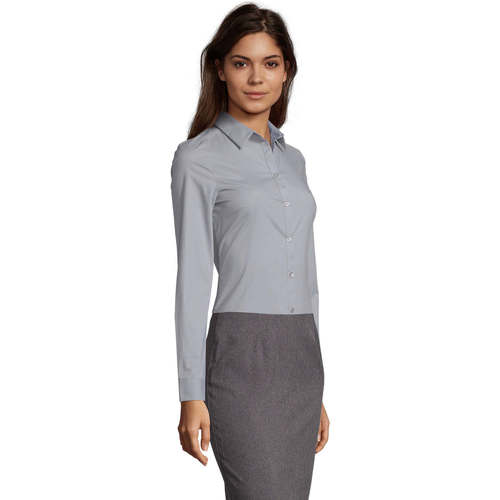 Sols BLAKE MODERN WOMENN-CAMISA STRETCH mujer  MANGA LARGA Siva