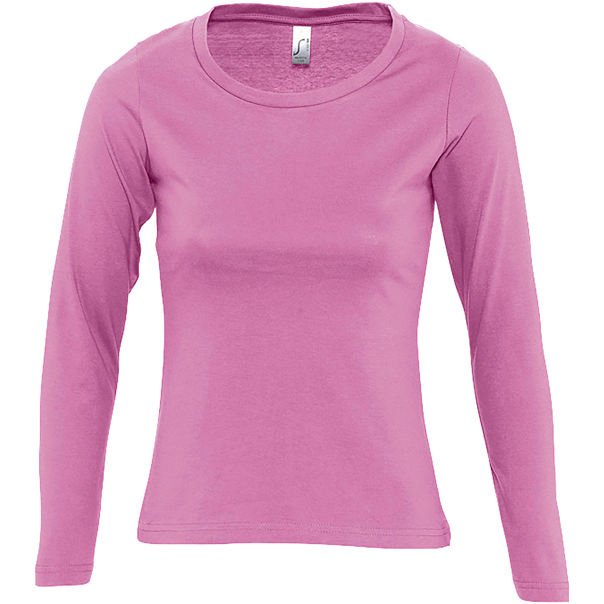 Oblačila Ženske Majice z dolgimi rokavi Sols MAJESTIC GIRL-CAMISETA MUJER MANGA LARGA de algodon Rožnata