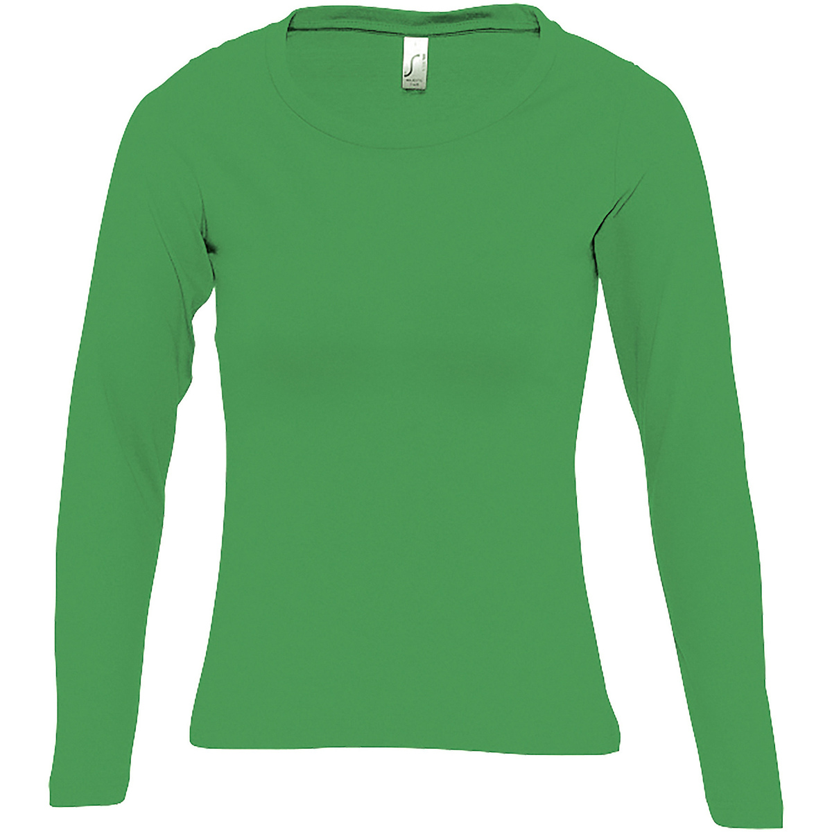 Oblačila Ženske Majice z dolgimi rokavi Sols MAJESTIC COLORS GIRL Zelena
