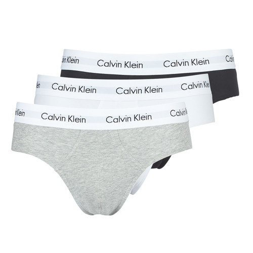 Spodnje perilo Moški Spodnje hlače Calvin Klein Jeans COTTON STRECH HIP BREIF X 3 Črna / Bela / Siva