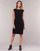 Oblačila Ženske Kratke obleke Lauren Ralph Lauren BUTTON-TRIM CREPE DRESS Črna