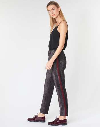 Maison Scotch TAPERED LUREX PANTS WITH VELVET SIDE PANEL Siva