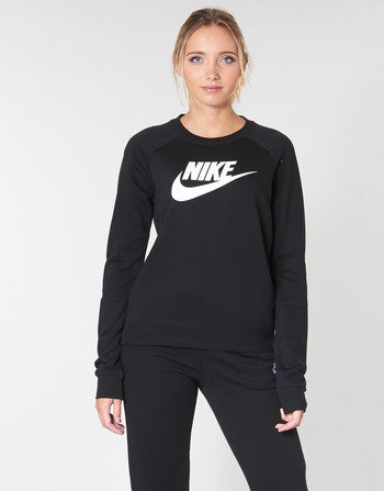 Oblačila Ženske Puloverji Nike W NSW ESSNTL CREW FLC HBR Črna