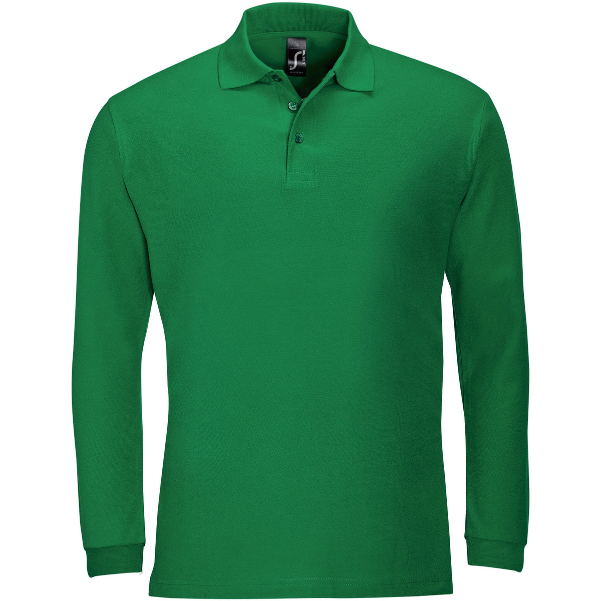 Oblačila Moški Polo majice dolgi rokavi Sols WINTER 2 CASUAL MEN Zelena