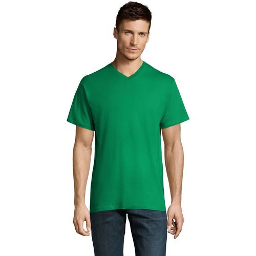 Sols VICTORY COLORS-CAMISETA HOMBRE CUELLO PICO DE ALGODÓN Zelena