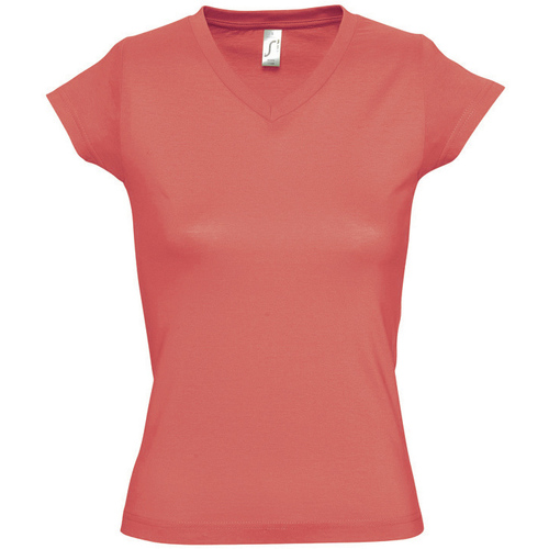 Sols MOON COLORS GIRL-camiseta mujer cuello pico -  100% algodón Rožnata