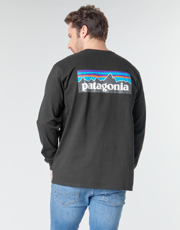 Oblačila Moški Majice z dolgimi rokavi Patagonia M's L/S P-6 Logo Responsibili-Tee Črna