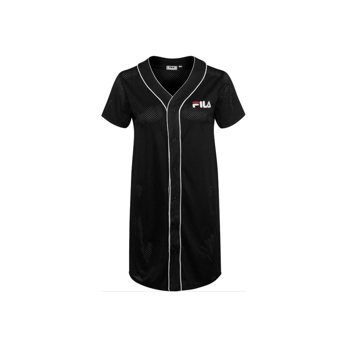 Oblačila Ženske Obleke Fila ROBIN BUTTON BASEBALL DRESS  002 - BLACK 687089 Črna