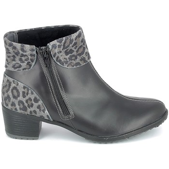 Čevlji  Ženske Gležnjarji Boissy Boots Noir Leopard Črna