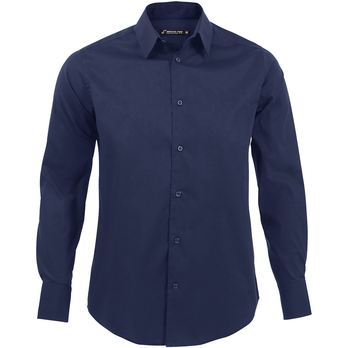 Oblačila Moški Srajce z dolgimi rokavi Sols BRIGHTON STRECH-CAMISA HOMBRE algodón  MANGA LARGA Modra