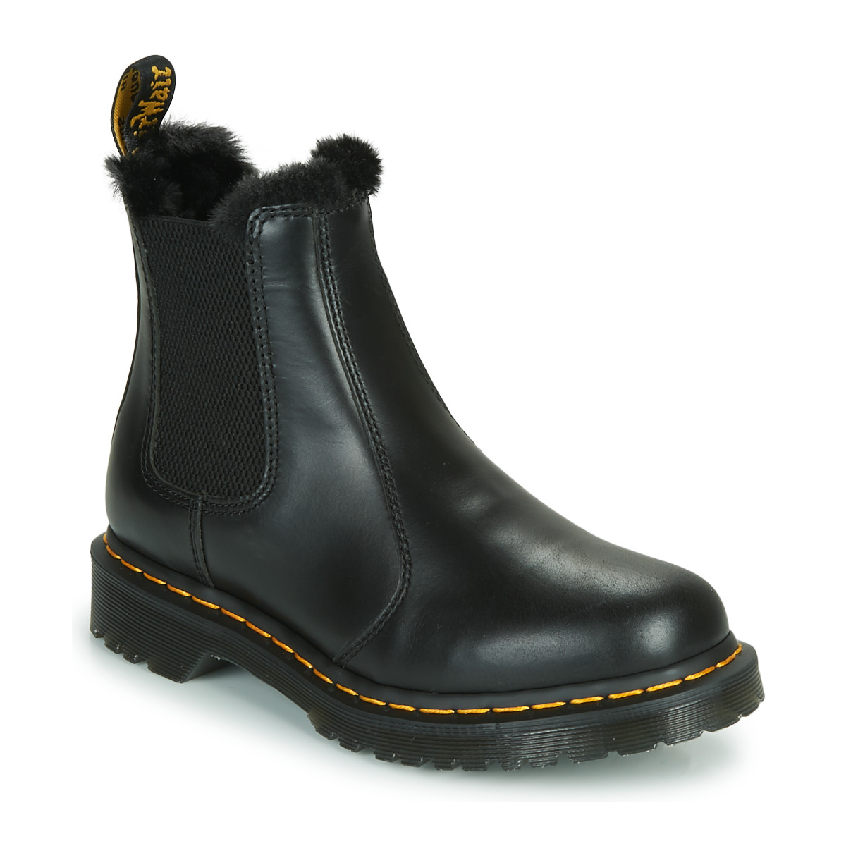 Čevlji  Ženske Polškornji Dr. Martens 2976 LEONORE DARK GREY ATLAS Črna