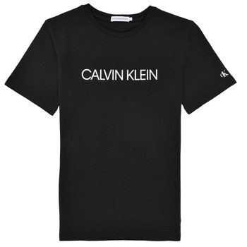 Oblačila Dečki Majice s kratkimi rokavi Calvin Klein Jeans INSTITUTIONAL T-SHIRT Črna