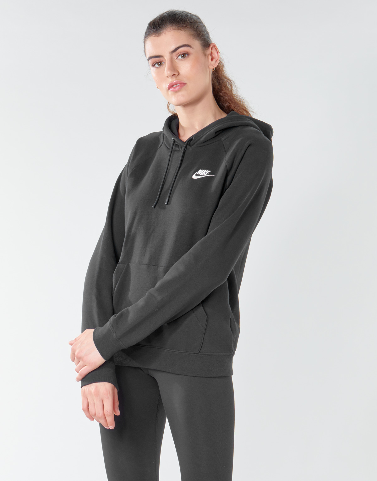 Oblačila Ženske Puloverji Nike W NSW ESSNTL HOODIE PO FLC Črna
