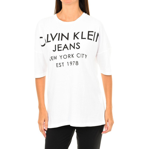 Oblačila Ženske Majice z dolgimi rokavi Calvin Klein Jeans J20J204632-112 Bela