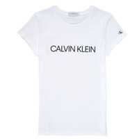 Oblačila Deklice Majice s kratkimi rokavi Calvin Klein Jeans INSTITUTIONAL T-SHIRT Bela