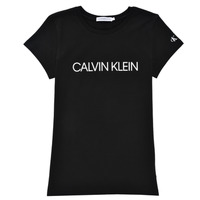 Oblačila Deklice Majice s kratkimi rokavi Calvin Klein Jeans INSTITUTIONAL T-SHIRT Črna