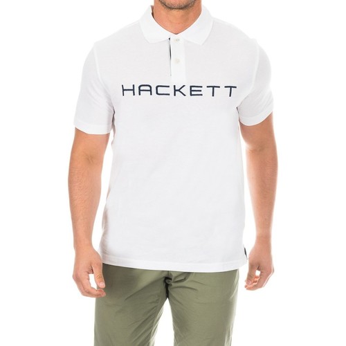 Oblačila Moški Polo majice kratki rokavi Hackett HMX1007B-WHITE Bela