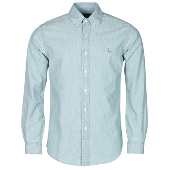 Polo Ralph Lauren CHEMISE AJUSTEE EN CHAMBRAY DENIM COL BOUTONNE  LOGO PONY PLAYER