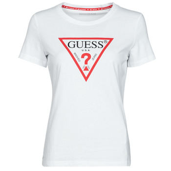 Oblačila Ženske Majice s kratkimi rokavi Guess SS CN ORIGINAL TEE Bela