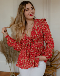 Oblačila Ženske Topi & Bluze Céleste ROSSIGNOL Rdeča / Večbarvna