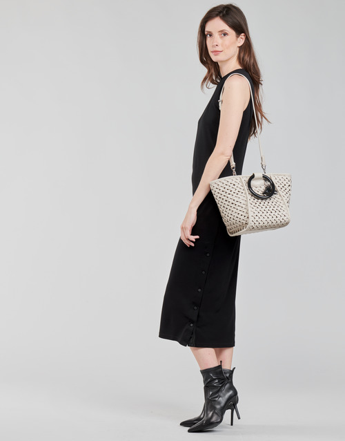 Karl Lagerfeld KITTED WRAP DRESS Črna