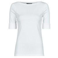 Oblačila Ženske Majice s kratkimi rokavi Lauren Ralph Lauren JUDY-ELBOW SLEEVE-KNIT Bela
