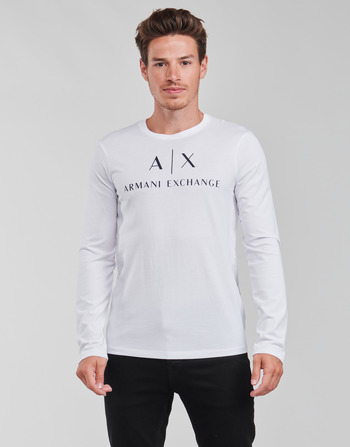 Oblačila Moški Majice z dolgimi rokavi Armani Exchange 8NZTCH Bela