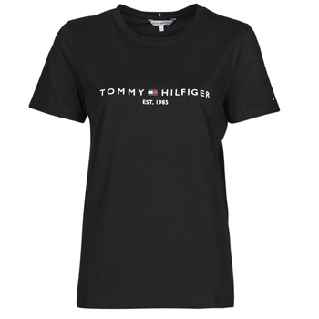 Oblačila Ženske Majice s kratkimi rokavi Tommy Hilfiger HERITAGE HILFIGER CNK RG TEE Črna