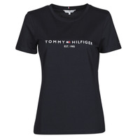 Oblačila Ženske Majice s kratkimi rokavi Tommy Hilfiger HERITAGE HILFIGER CNK RG TEE Modra