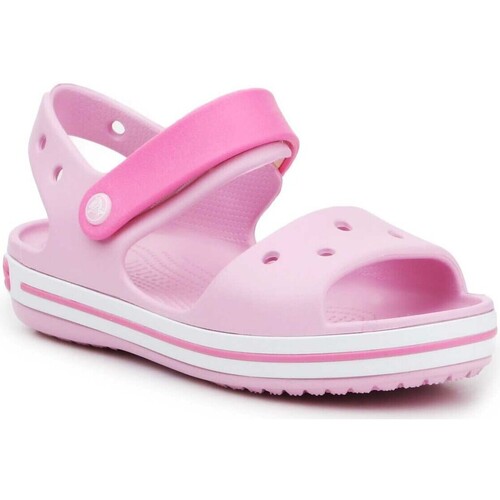 Čevlji  Deklice Sandali & Odprti čevlji Crocs Crocband Sandal Kids12856-6GD Rožnata