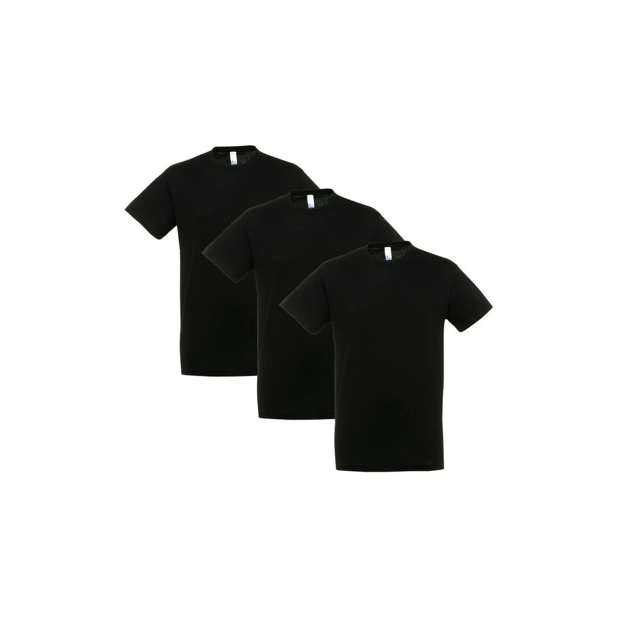 Oblačila Majice s kratkimi rokavi Sols PACK 3 CAMISETAS NEGRAS COTTON Črna
