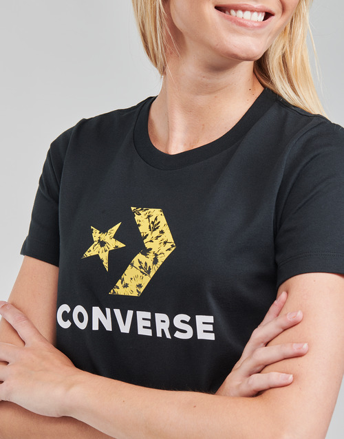 Converse STAR CHEVRON HYBRID FLOWER INFILL CLASSIC TEE Črna