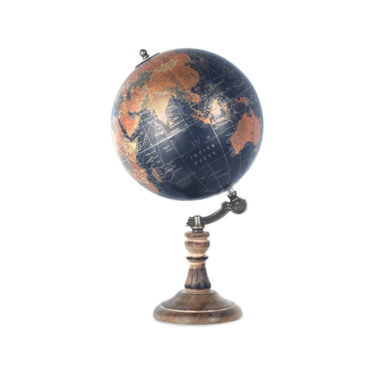 Dom Kipci in figurice Signes Grimalt Črni Svetovni Globus 20 Cm Večbarvna