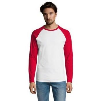 Oblačila Moški Majice z dolgimi rokavi Sols FUNKY LSL Blanco Rojo Rdeča