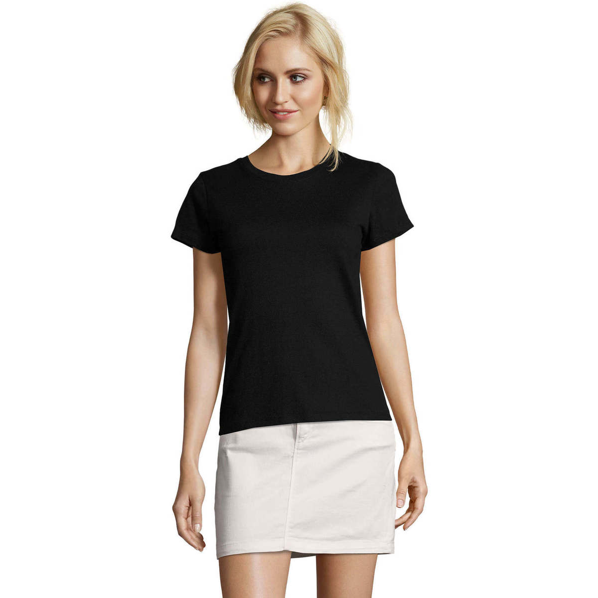 Oblačila Ženske Majice s kratkimi rokavi Sols Camiseta IMPERIAL FIT color Negro Črna
