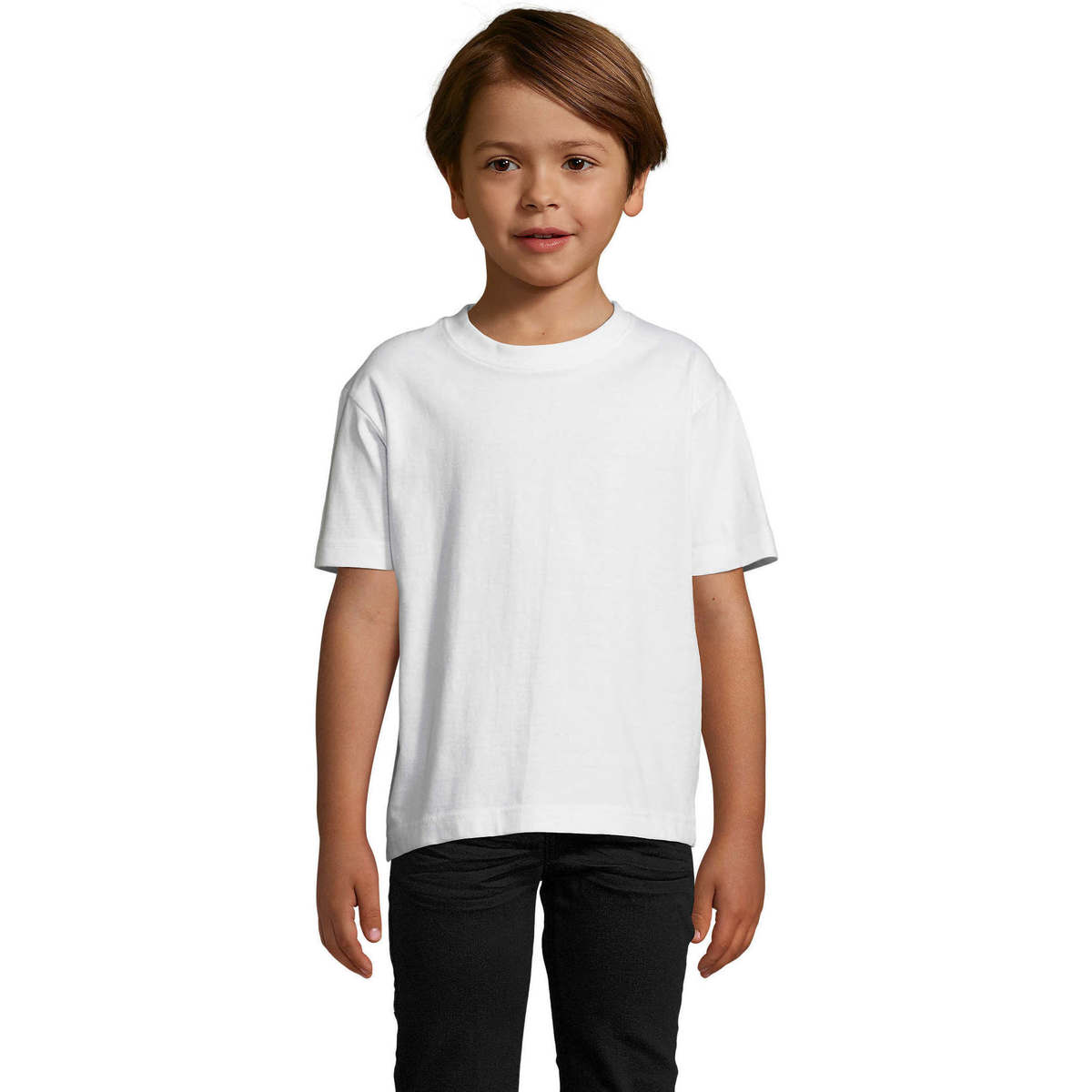 Oblačila Otroci Majice s kratkimi rokavi Sols Camiseta infantil color blanco-Imperial KIDS 100% algodón Bela