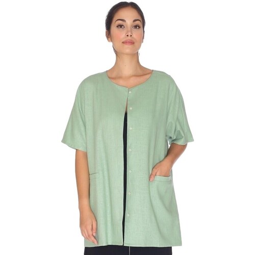 Oblačila Ženske Plašči Pepaloves Linen Jacket - Green Zelena