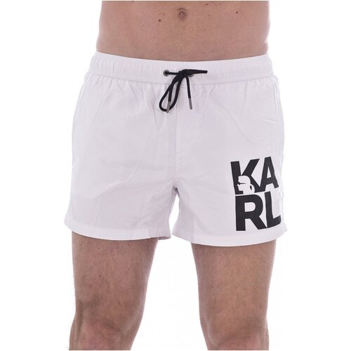 Oblačila Moški Kopalke / Kopalne hlače Karl Lagerfeld KL21MBS02 Bela