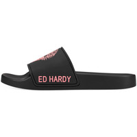 Čevlji  Ženske Modne superge Ed Hardy - Sexy beast sliders black-fluo red Črna