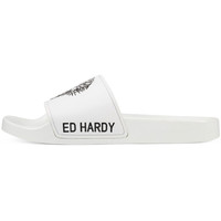 Čevlji  Moški Natikači Ed Hardy - Sexy beast sliders white-black Bela