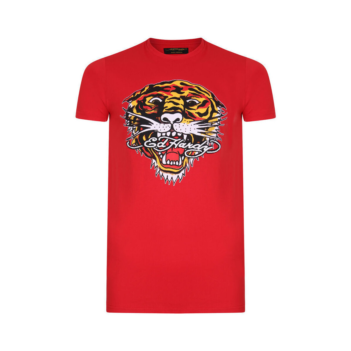 Oblačila Moški Majice s kratkimi rokavi Ed Hardy Tiger mouth graphic t-shirt red Rdeča