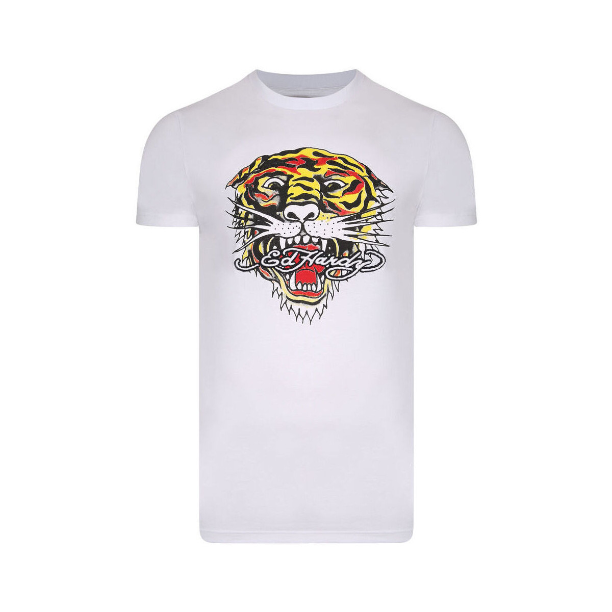 Oblačila Moški Majice s kratkimi rokavi Ed Hardy Tiger mouth graphic t-shirt white Bela