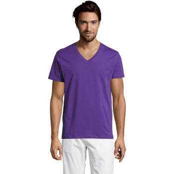 Oblačila Moški Majice s kratkimi rokavi Sols Master camiseta hombre cuello pico Violeta