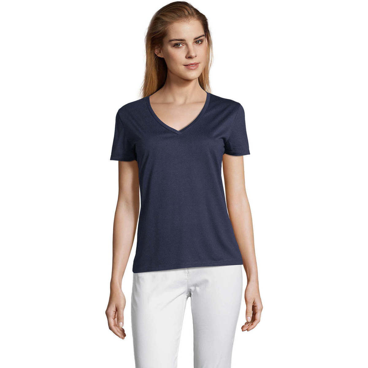 Oblačila Ženske Majice s kratkimi rokavi Sols MOTION camiseta de pico mujer Modra