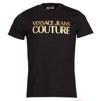 Oblačila Moški Majice s kratkimi rokavi Versace Jeans Couture 72GAHT01 Črna / Pozlačena