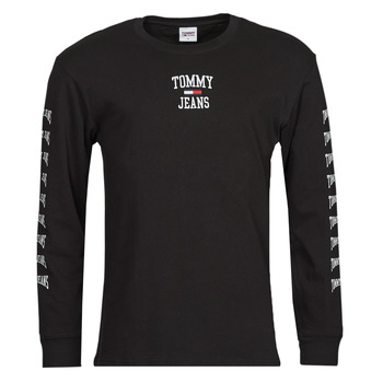 Oblačila Moški Majice z dolgimi rokavi Tommy Jeans TJM HOMESPUN GRAPHIC LS TEE Črna