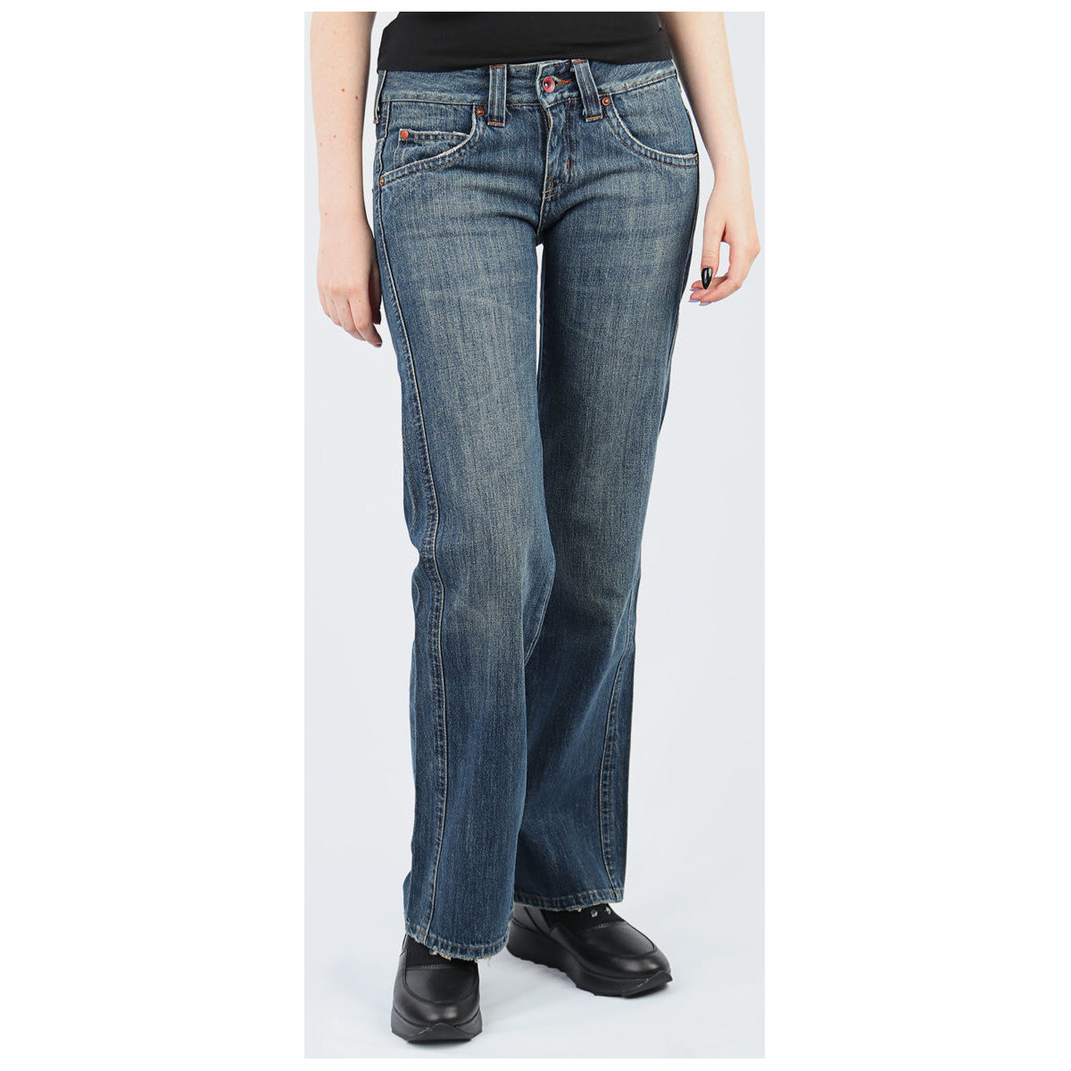 Oblačila Ženske Jeans straight Lee Avalon Loose Fit L344BH75 Modra